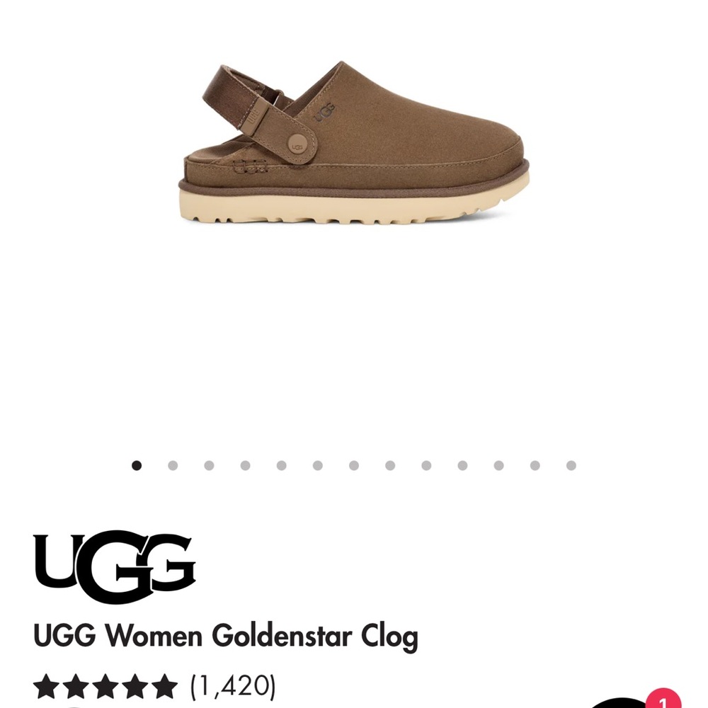 BRAND NEW Ugg Goldenstar Clog - Hickory Sz 7